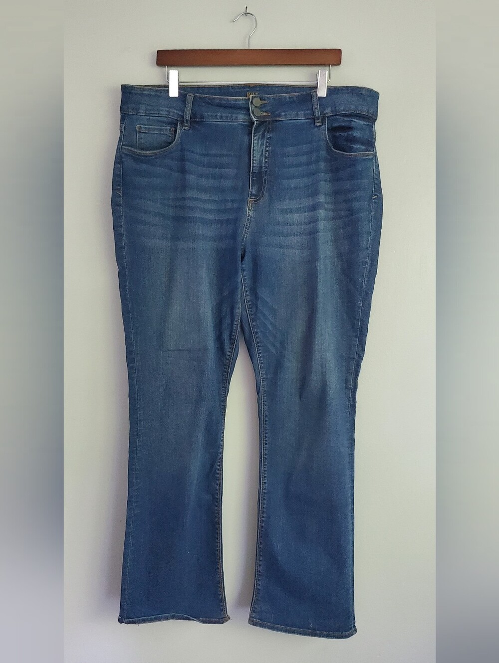 KUT from the Kloth Medium Blue High Rise Boot Cut Size 18W